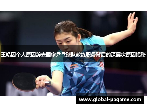 王皓因个人原因辞去国家乒乓球队教练职务背后的深层次原因揭秘